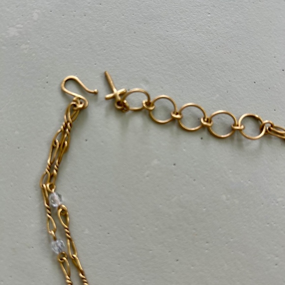 VIRGINS SAINTS & ANGELS VSA SAN BENITO CROSS NECKLACE GOLD W SWAVORSKI CRYSTALS - Picture 6 of 7